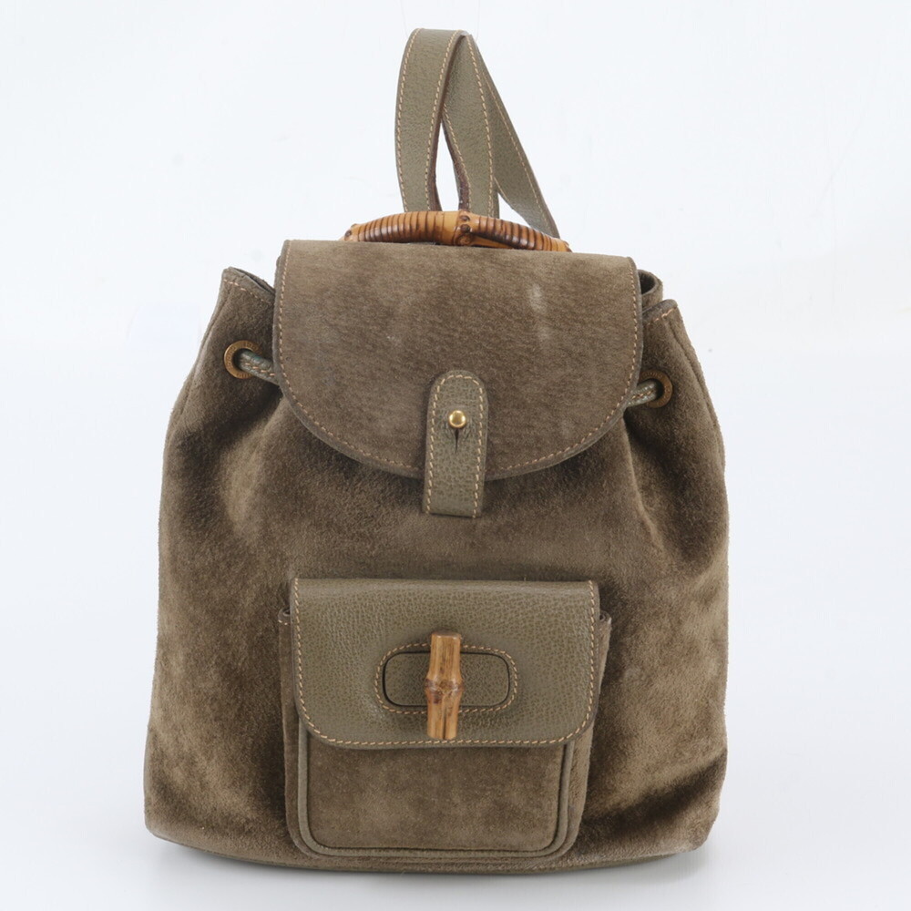 Gucci Old Bamboo 003 2058 0030 Leather Backpack for Women